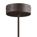 Suspension avec câble textile et finitions en bois – Sans ampoule, Effet wengé – photo 2