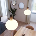 Suspension avec câble textile et finitions en bois – Sans ampoule, Effet wengé – photo 8
