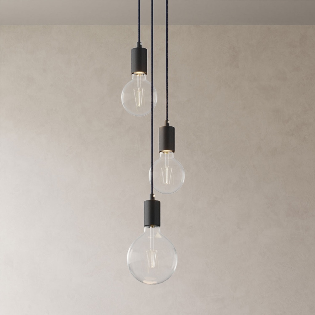 3-light multi-pendant lamp – No, Without bulb, Black – photo 4