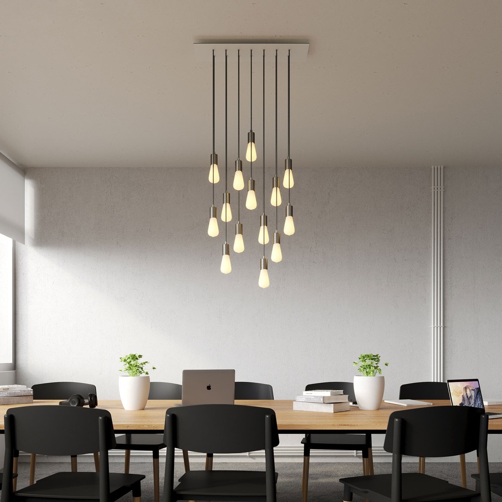 Suspension à 14 luminaires avec XXL Rose-One rectangulaire 675 mm – Sans ampoule, Blanc mat – photo 2