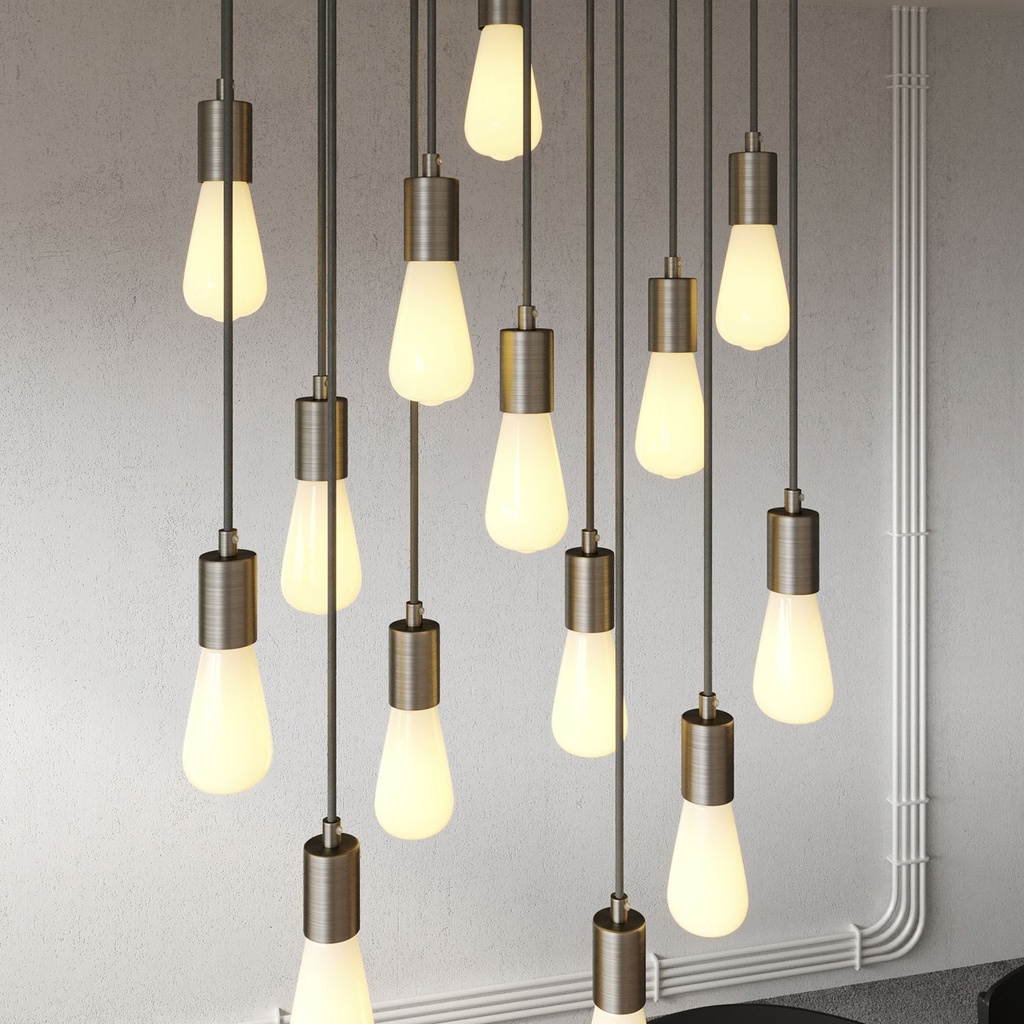 Suspension à 14 luminaires avec XXL Rose-One rectangulaire 675 mm – Sans ampoule, Blanc mat – photo 3
