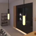 Hängeleuchte mit Textilkabel, P-Light E14 Lampenfassung und Metallakzenten – Foto 8