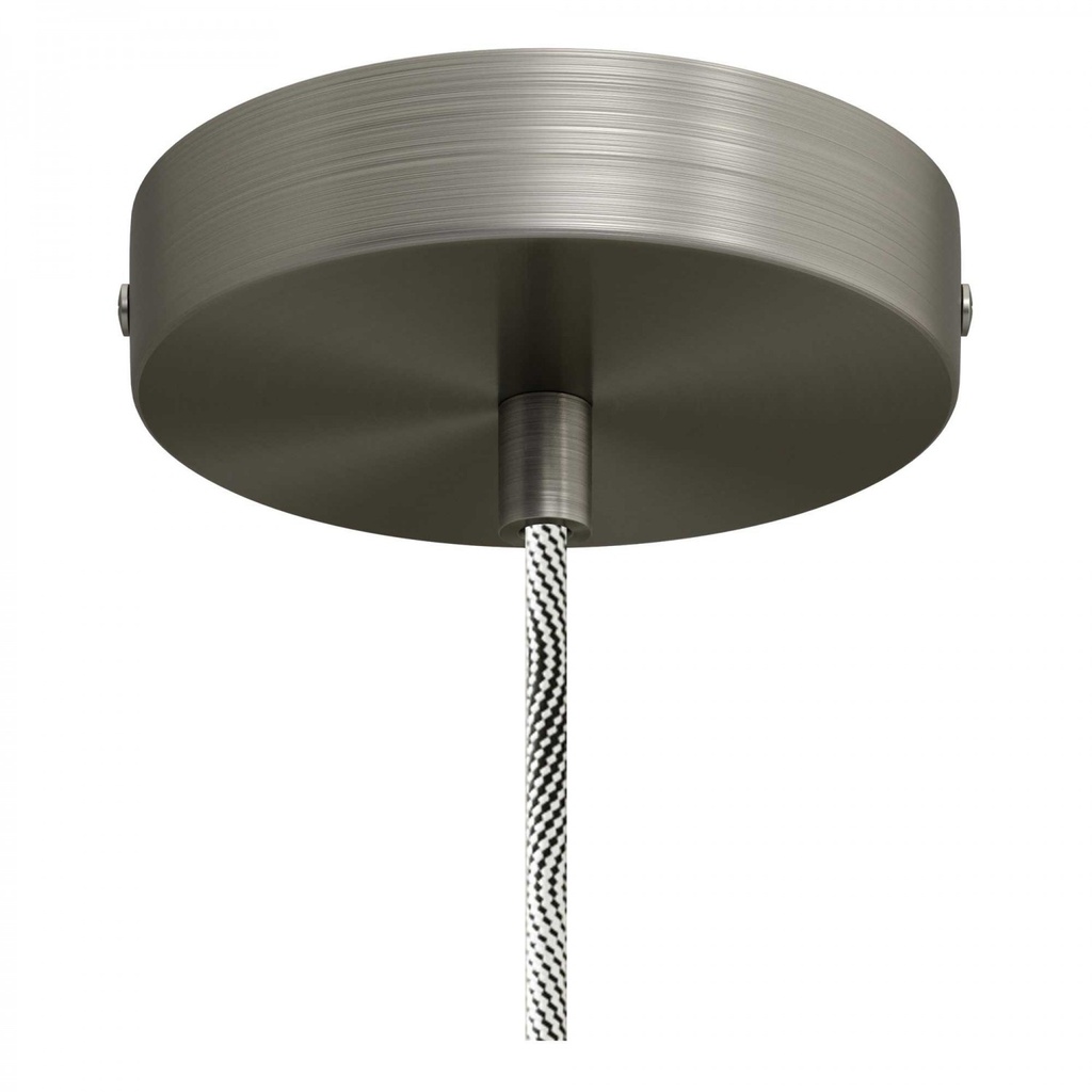 Lampada a sospensione con cavo tessile e portalampada in all 1