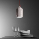 Pendant lamp with textile cable and Mini Campana XS ceramic lampshade – Standard, Without bulb, Glossy white – photo 4