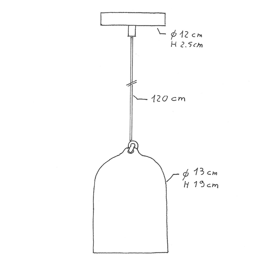 Pendant lamp with textile cable and Mini Campana XS ceramic lampshade – Standard, Without bulb, Glossy white – photo 7