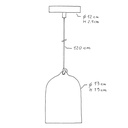 Pendant lamp with textile cable and Mini Campana XS ceramic lampshade – Standard, Without bulb, Glossy white – photo 7