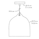 Lampada a sospensione con cavo tessile e paralume Campana M in ceramica – Standard, Senza lampadina, Bianco lucido – foto 6