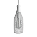 Pendant lamp with textile cable, Magnum bottle lampshade and metal details – photo 8