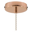 Lampada a sospensione con cavo tessile, paralume in ceramica Industriale e finiture in metallo – Standard, Senza lampadina, Bianco lucido – foto 2