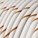 Lampada a sospensione con cavo tessile, paralume in ceramica Industriale e finiture in metallo – Standard, Senza lampadina, Bianco lucido – foto 4