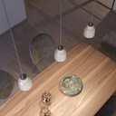 Hängeleuchte mit Textilkabel, Keramikschirm Vaso und Metall-Details – Standard, Ohne Leuchtmittel, Weiß glänzend – Foto 4