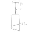 Suspension avec câble textile, abat-jour Prisma en ciment et finitions métalliques – Sans ampoule, Ciment clair – photo 4
