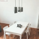 Suspension avec câble textile, abat-jour Prisma en ciment et finitions métalliques – Sans ampoule, Ciment clair – photo 5
