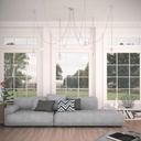 Multiple pendant lamp with 6 falls with ceramic finishes – Without bulb, White – photo 2