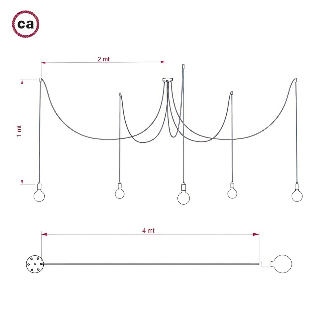 SPIDER - Suspension multiple à 5 descentes – Sans ampoule, Blanc – photo 6