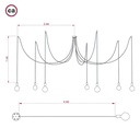 SPIDER Lampada a sospensione multipla a 7 cadute – Senza lampadina, Bianco – foto 6