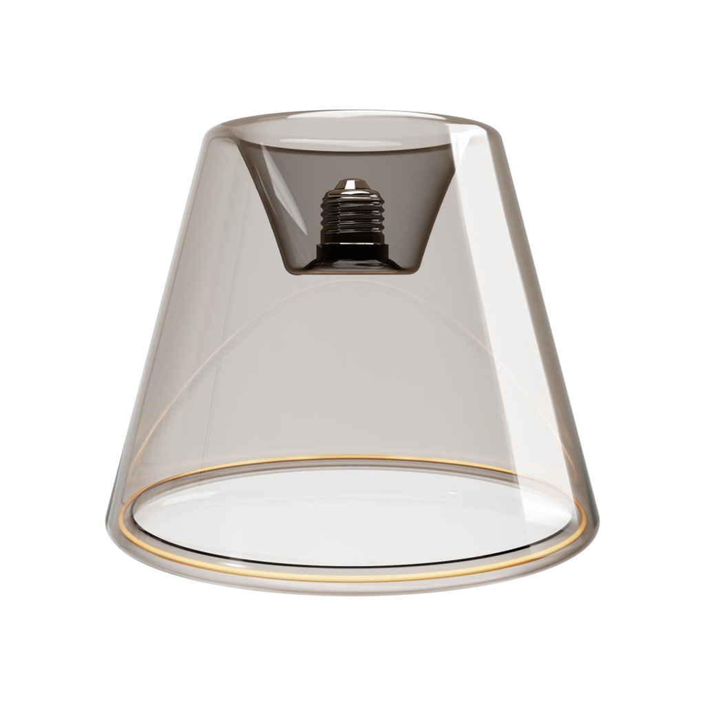 Lampada a sospensione con lampadina Ghost a cono smoky – Bianco – foto 5