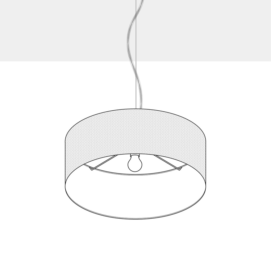 Suspension Cilindro Medium – Sans ampoule, Canvas Rouge, Sans diffuseur – photo 4