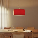 Hängeleuchte Cilindro Large – Ohne Leuchtmittel, Rotes Textil, Ohne Diffusor – Foto 2