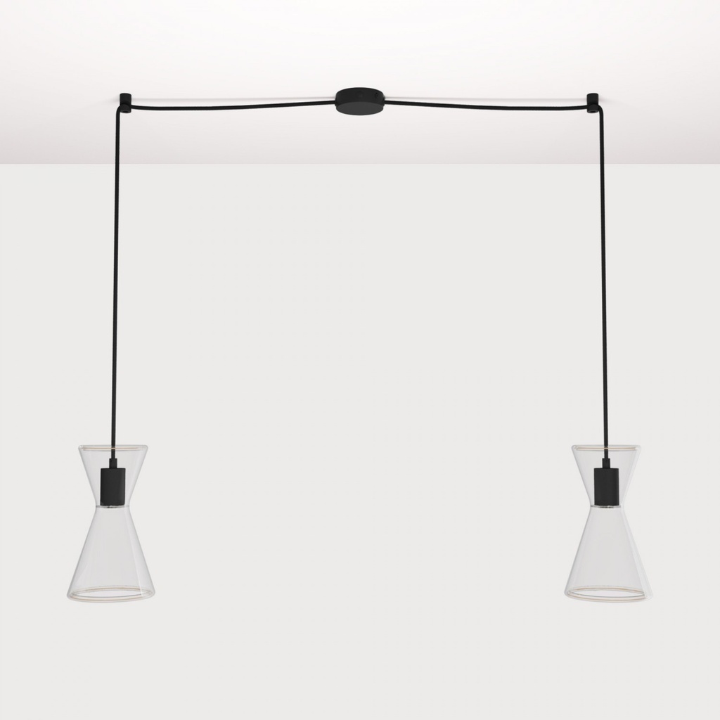 Double-Drop Pendant Lamp Ghost Doppio Cono – Black – photo 3