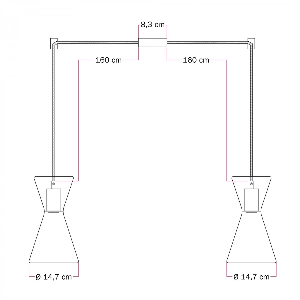Double-Drop Pendant Lamp Ghost Doppio Cono – Black – photo 6