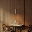 Lampada a sospensione Tub-E27 con paralume in legno – Senza lampadina – foto 3