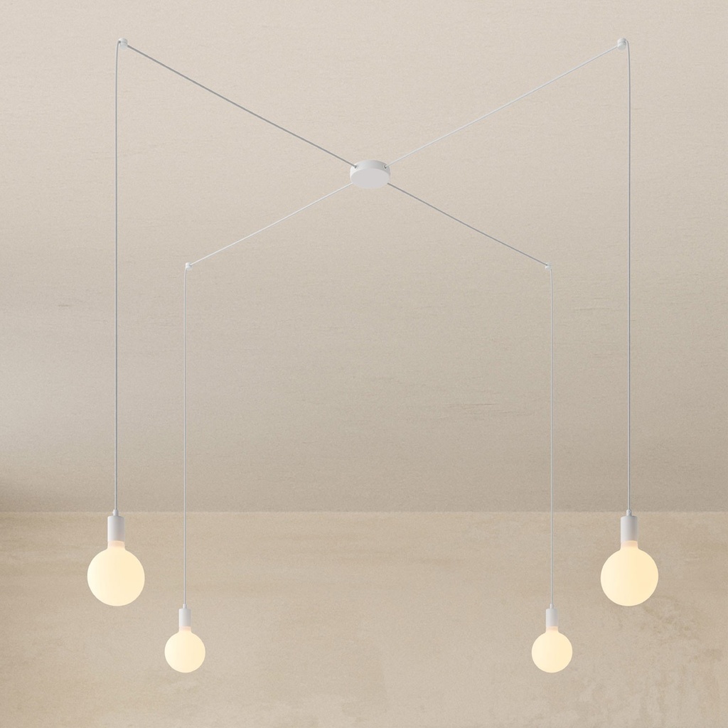Spider Suspension à 4 lumières – Sans ampoule, Blanc – photo 3