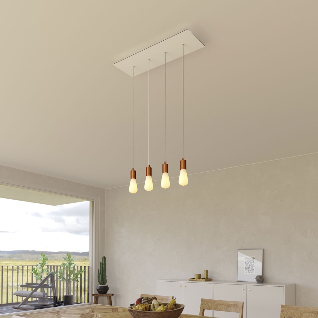 Suspension à 4 lumières avec XXL Rose-One 675 mm – Blanc mat – photo 2