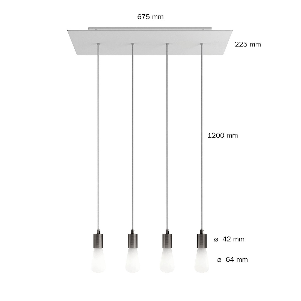 Suspension à 4 lumières avec XXL Rose-One 675 mm – Blanc mat – photo 6