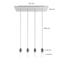 Suspension à 4 lumières avec XXL Rose-One 675 mm – Blanc mat – photo 6