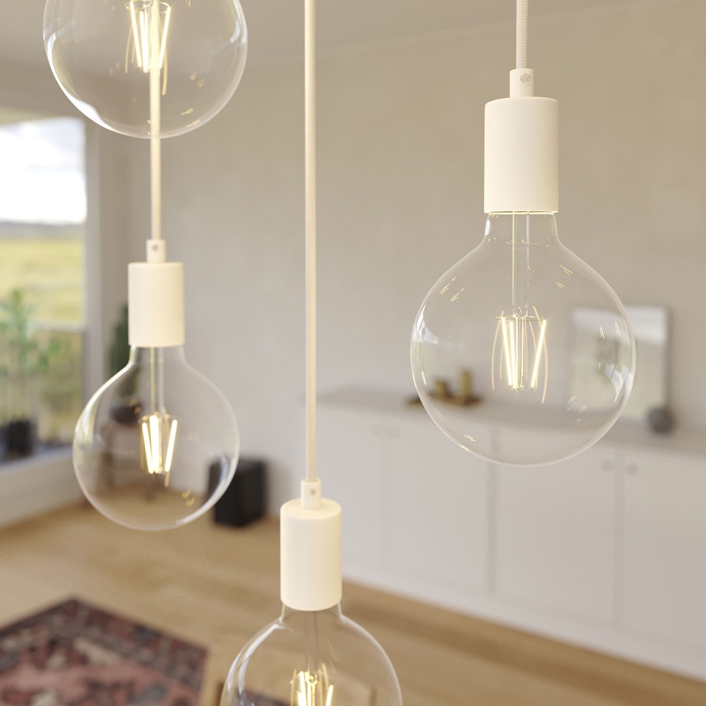 Suspension 7 lumières avec Rose-One rectangulaire 675 mm – Sans ampoule, Blanc mat – photo 3