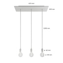 3-Flammige Pendelleuchte XXL Rose-One 675 mm – Ohne Leuchtmittel, Mattweiß – Foto 6