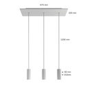 Lampada a sospensione a 3 cadute XXL Rose-One 675 mm con paralume Tub-E14 – Senza lampadina, Bianco opaco – foto 6