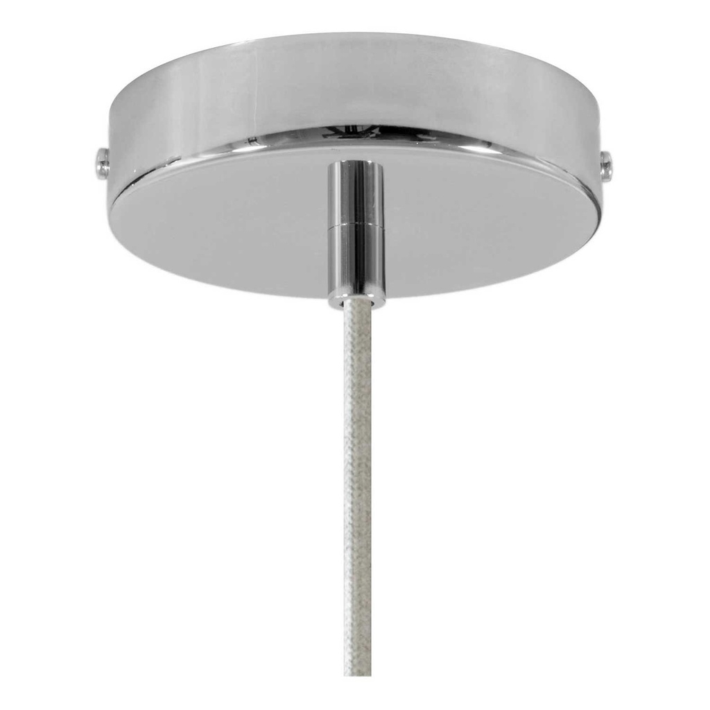 Pendant lamp with textile cable, Ellepi lampshade and metal details – Standard, Without bulb, White – photo 2