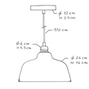 Lampada a sospensione con cavo tessile, paralume Coppa in ceramica e dettagli in metallo – Standard, Senza lampadina, Bianco lucido – foto 7