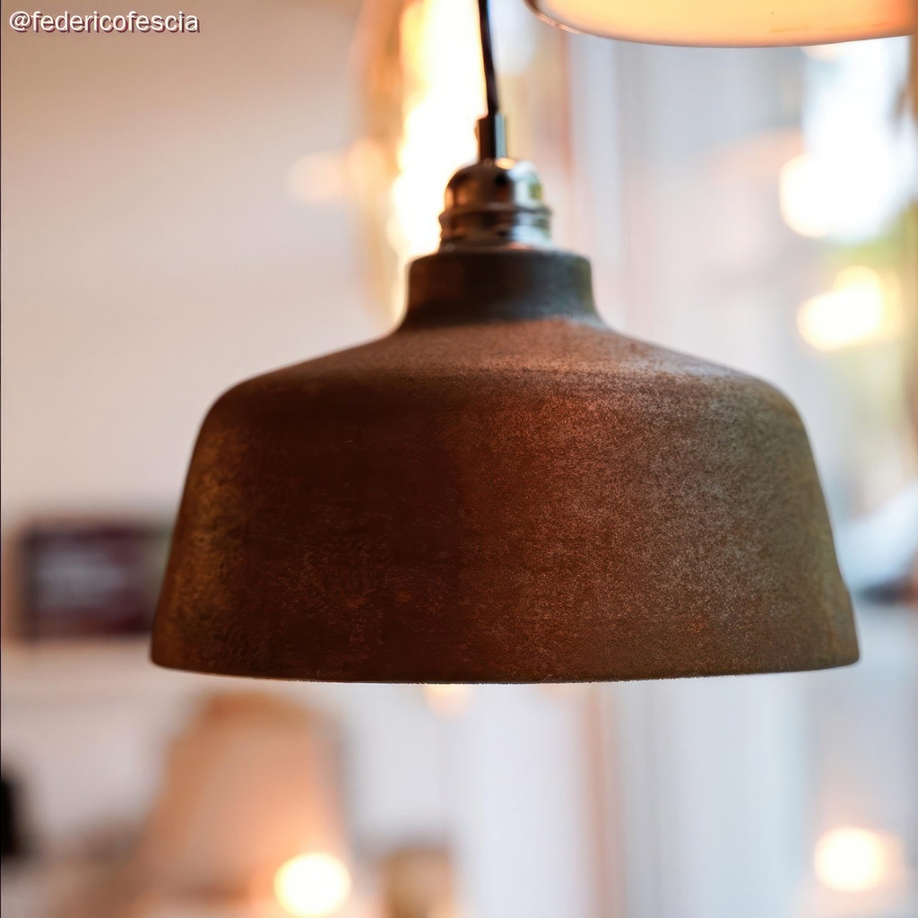 Lampada a sospensione con cavo tessile, paralume Coppa in ceramica e dettagli in metallo – Standard, Senza lampadina, Bianco lucido – foto 8