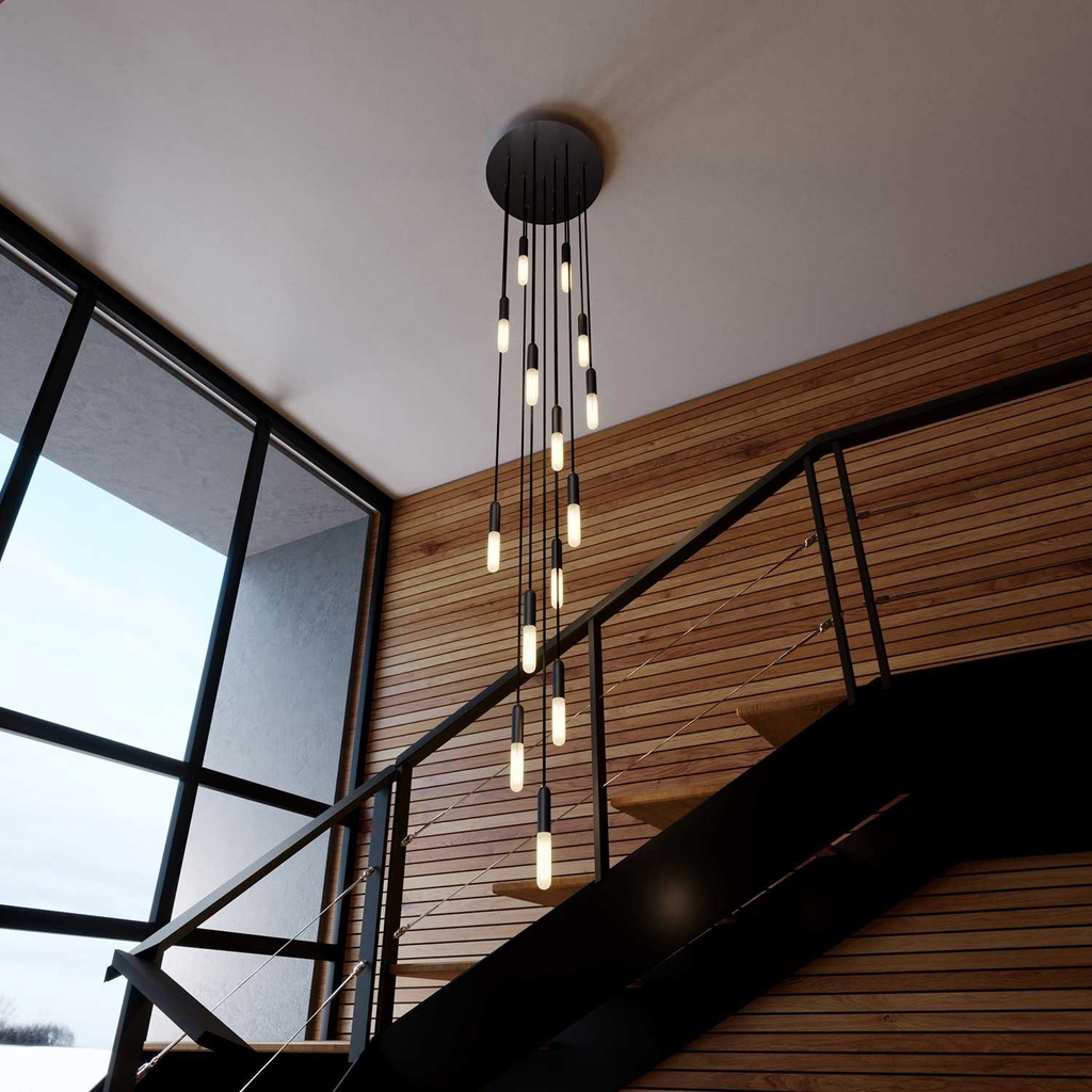 Suspension à 15 pendants P-Light et Rose-One 400 – Sans ampoule, Noir – photo 3