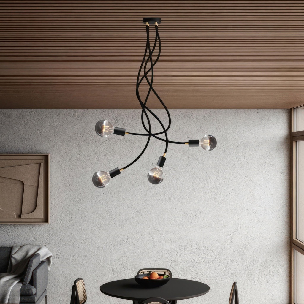 Plafoniera flessibile Flex 90 per lampadina G95 – Senza lampadina, Nero – foto 2