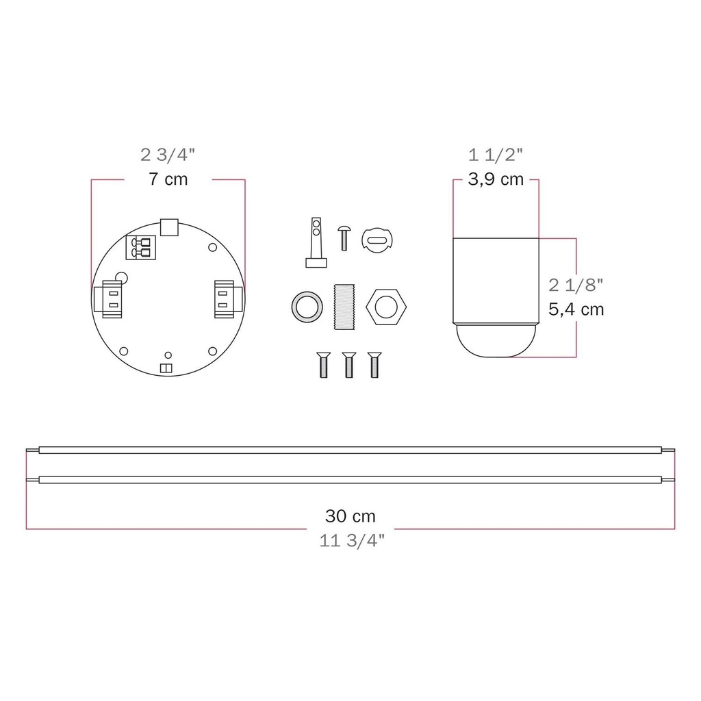Kit électronique pour lampes à batterie 5V USB-C avec douille E27 lisse – Blanc – photo 7