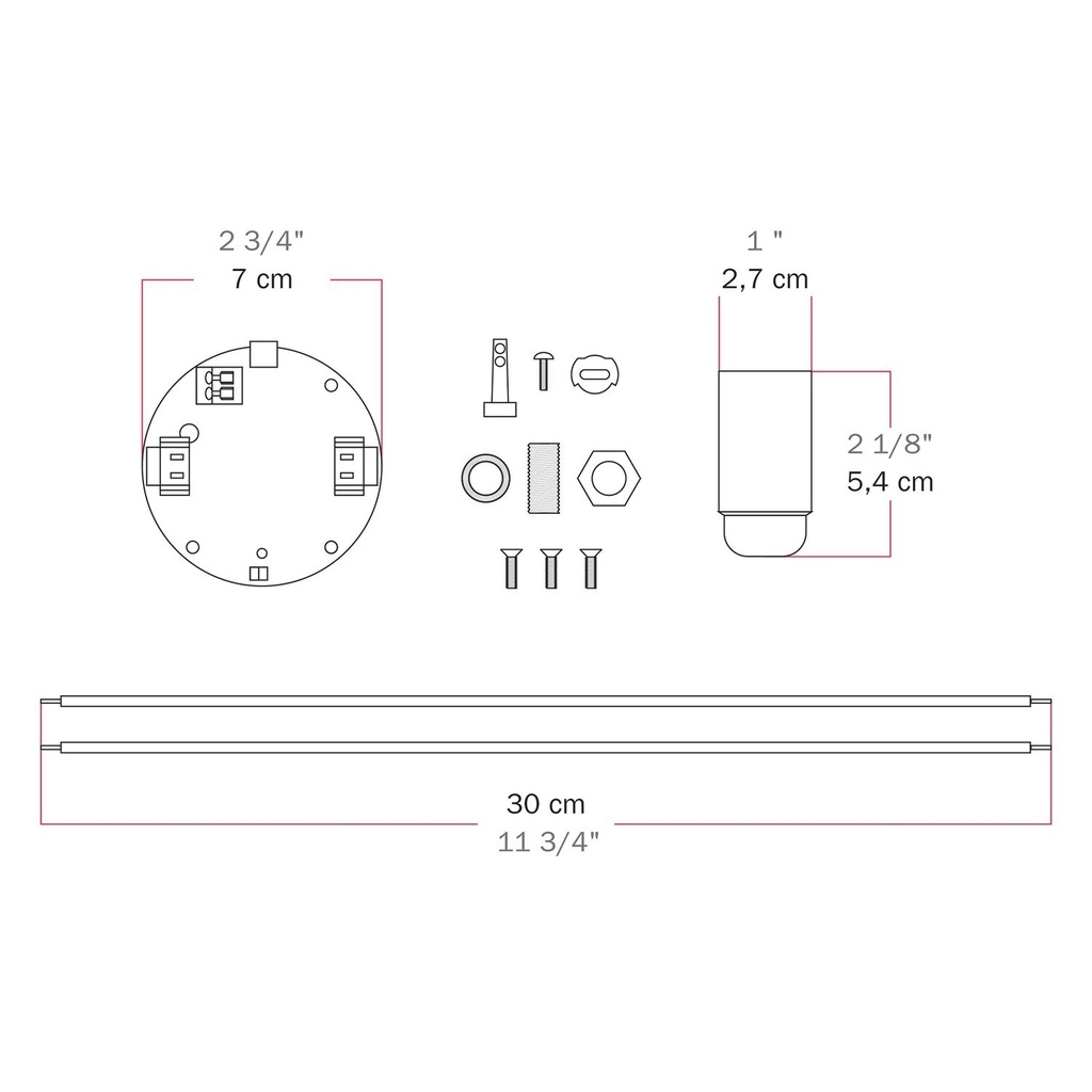 Kit électronique pour lampes à batterie 5V USB-C avec douille E14 lisse – Blanc – photo 7