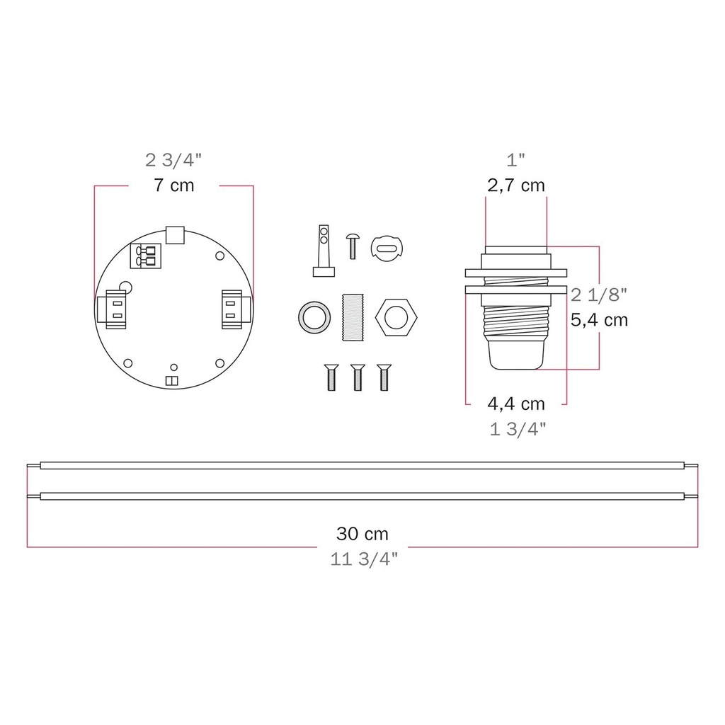 Kit électronique pour lampes à batterie 5V USB-C avec douille E14 filetée – Blanc – photo 7