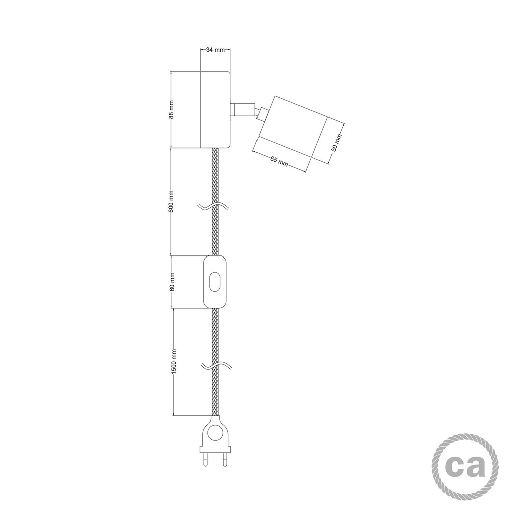 Applique e plafoniera Spostaluce snodo orientabile in legno – Senza lampadina, Neutro titanio satinato, EU – foto 4
