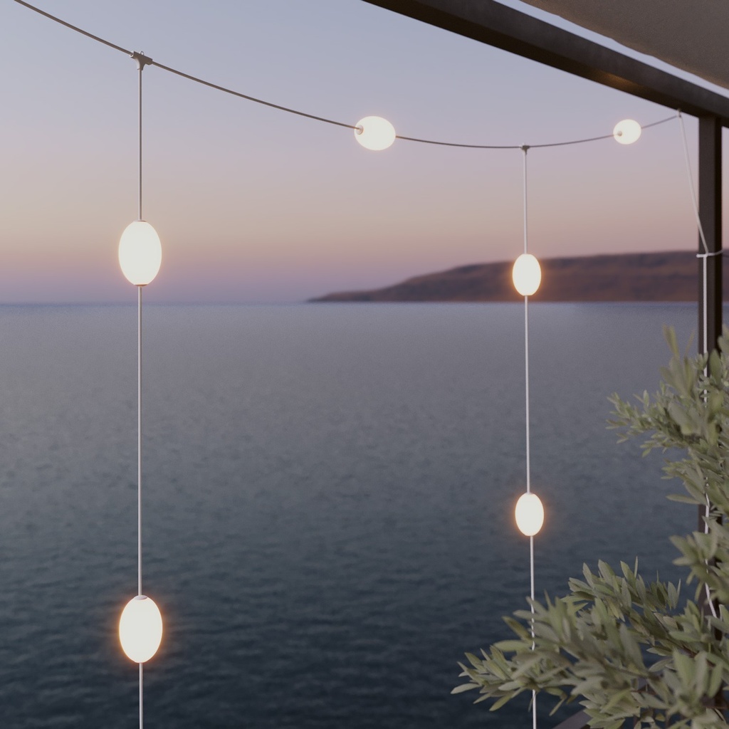 Guirlande lumineuse d'extérieur en grille à 7 lumières IP67 Marina GRID – Blanc sable, UE – photo 3