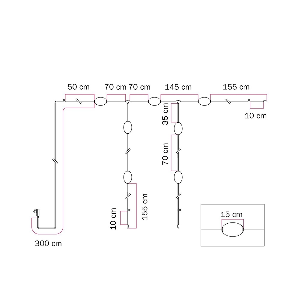 Guirlande lumineuse d'extérieur en grille à 7 lumières IP67 Marina GRID – Blanc sable, UE – photo 11