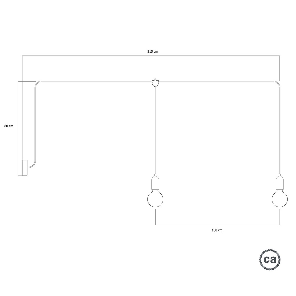 Lampada da esterno IP65 a 2 luci F-Snake Modulair con rosone – Senza lampadina, Verde prato – foto 5