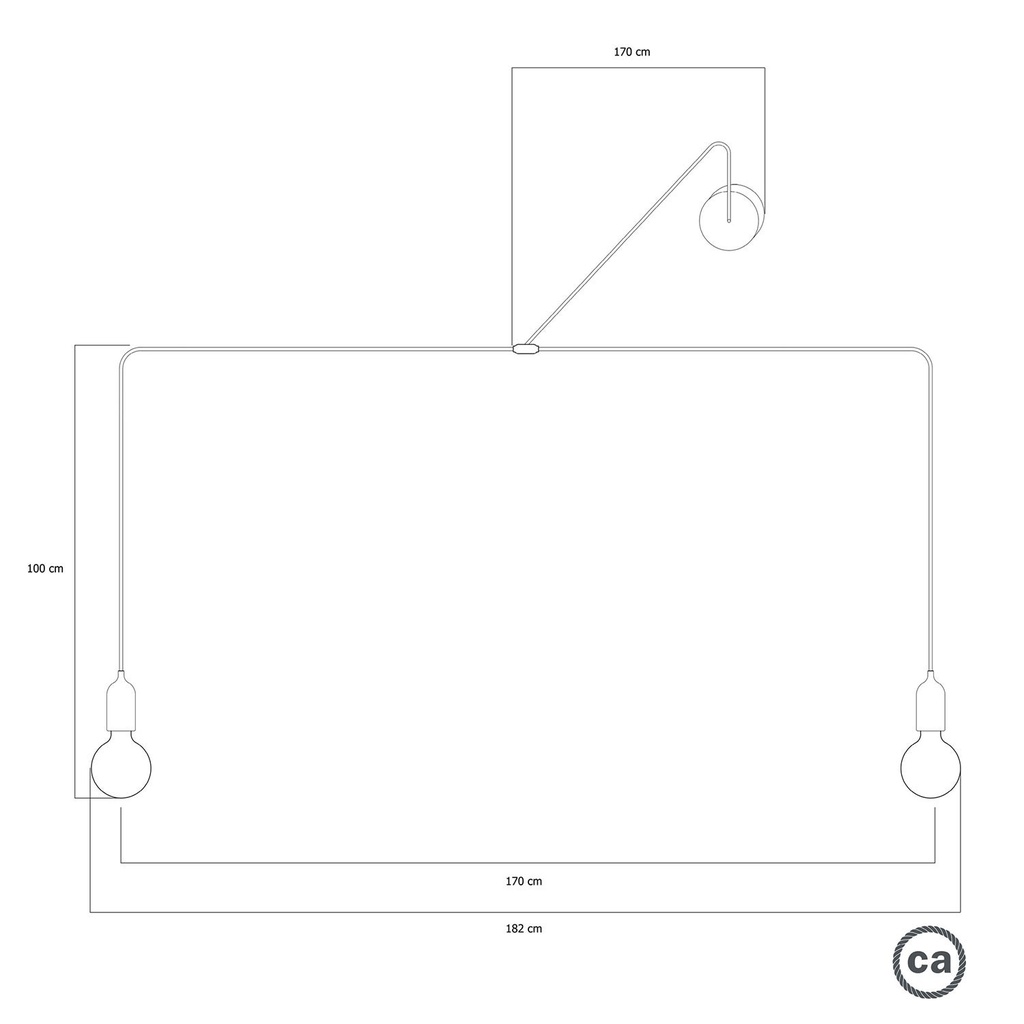 Suspension d'extérieur IP65 T-Snake Modulair à 2 lumières – Sans ampoule, Noir – photo 5