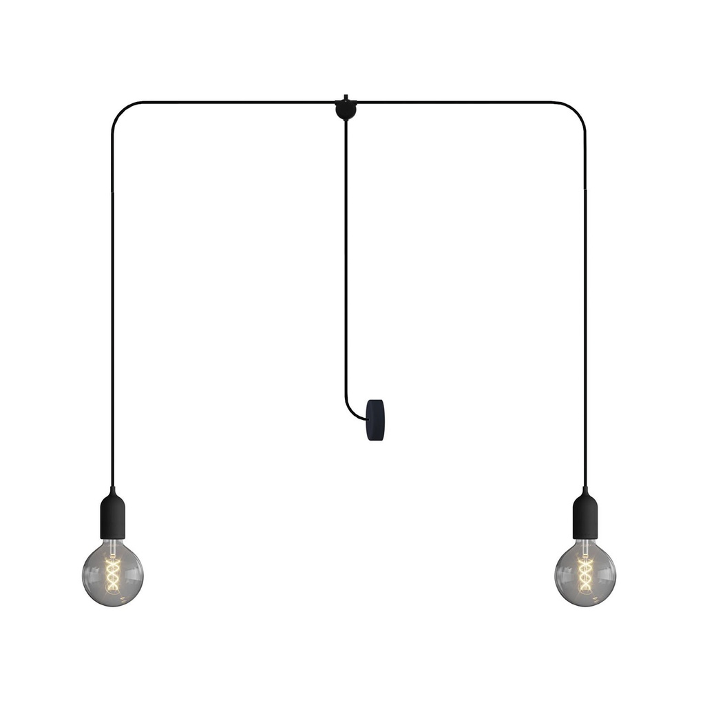 Suspension d'extérieur IP65 T-Snake Modulair à 2 lumières – Sans ampoule, Noir – photo 6