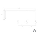 Suspension d'extérieur IP65 E-Snake Modulair à 3 lumières avec rosace – Sans ampoule, Blanc – photo 5
