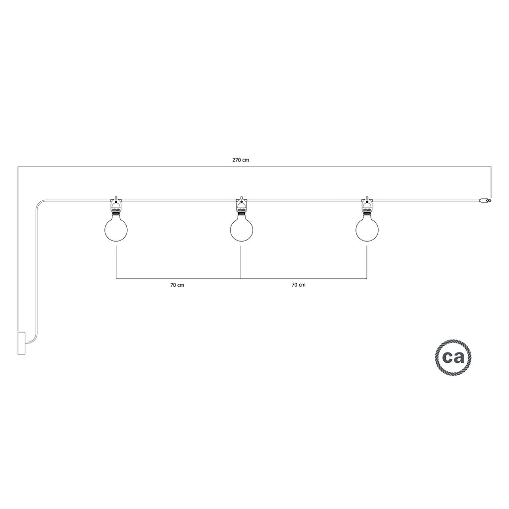 Guirlande lumineuse d'extérieur Modulair IP65 avec 3 lumières et rosace – Blanc – photo 5