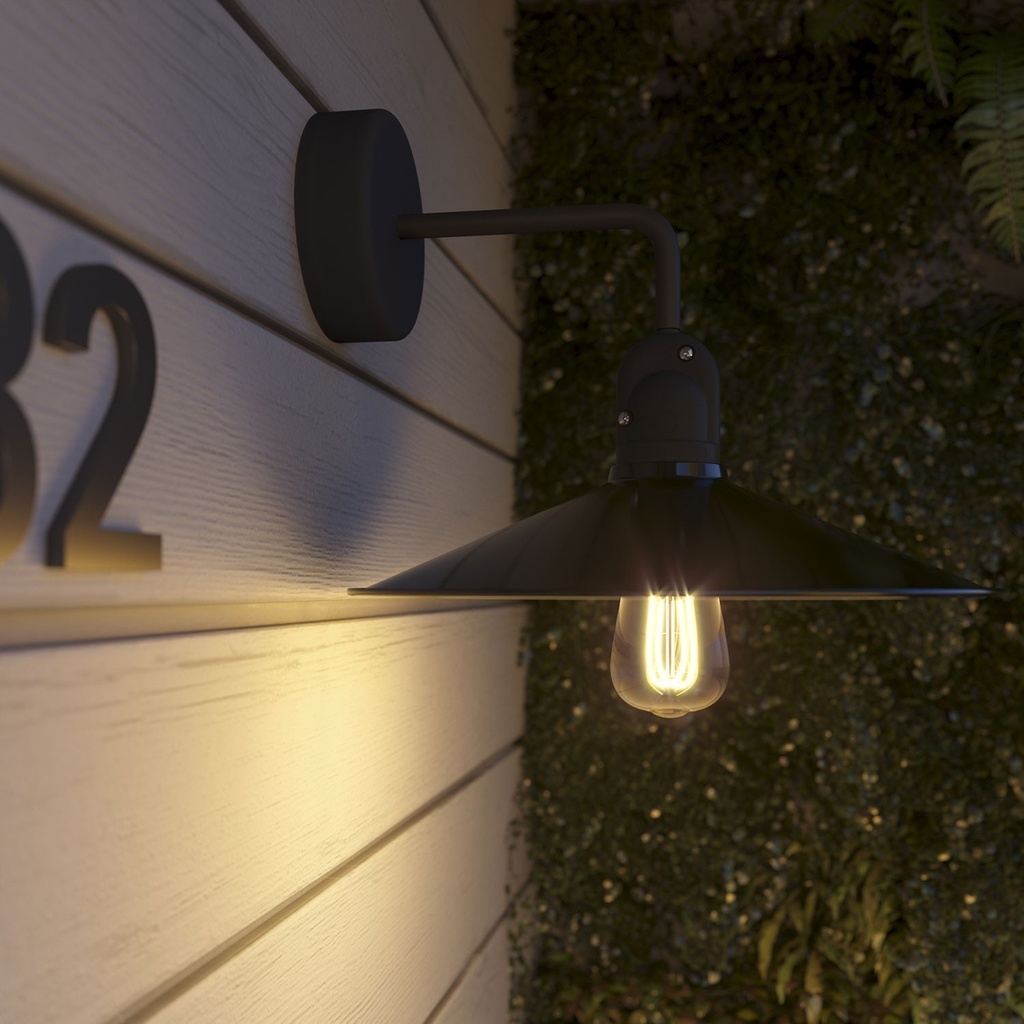 Applique Fermaluce Modulair per paralume con estensione a L e componenti IP65 – Senza lampadina, Nero – foto 3
